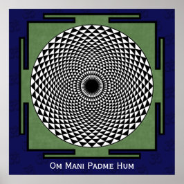 Poster Lotus méditation dharma roue