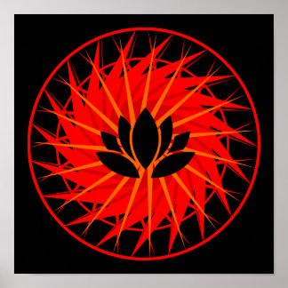 Poster Lotus Red Graphic