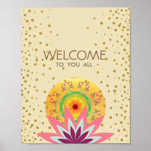 Poster Lotus rose Fleur Yoga Soins de santé