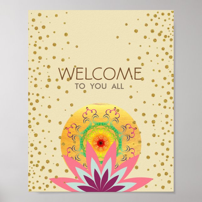 Poster Lotus rose Fleur Yoga Soins de santé (Devant)