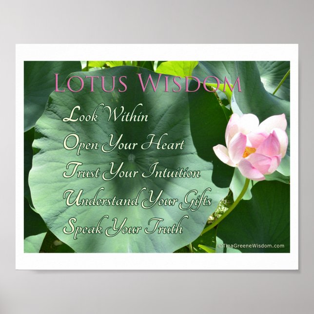 Poster "Lotus Wisdom", 10" x 8" (Devant)