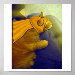 Poster Louie le chat Ginger en tant que capitaine Me-Ow
