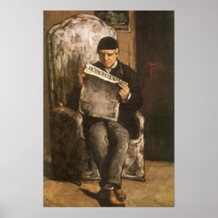 Poster Louis Auguste Cezanne Père de l'artiste en lecture