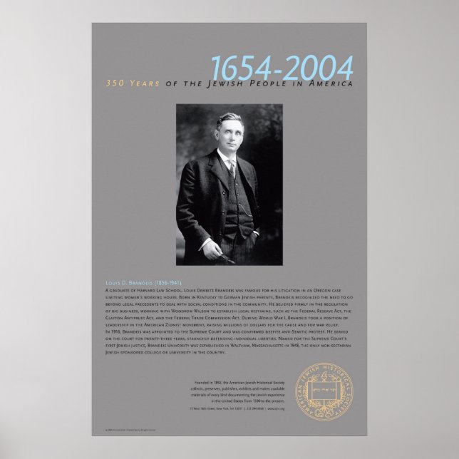 Poster Louis D. Brandeis (1856-1941 (Devant)