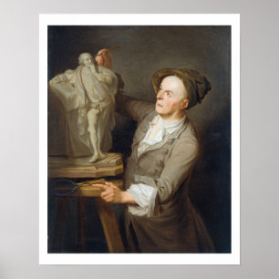 Poster Louis-Francois Roubiliac (1695-1762) modelant le