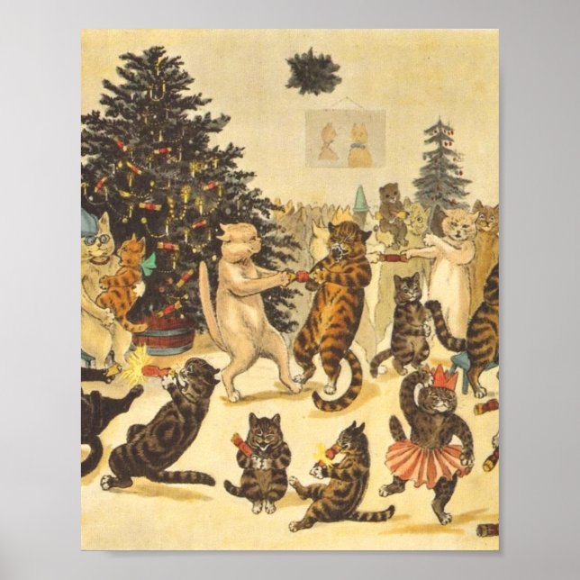 Poster Louis Wain Christmas Party (Devant)