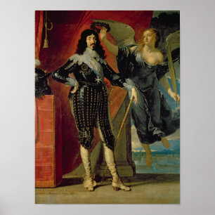 Poster Louis XIII couronné par victoire, 1635