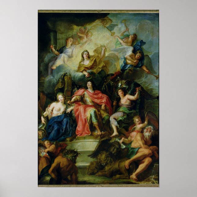 Poster Louis XIV Couronné de gloire, vers 1686 (Devant)