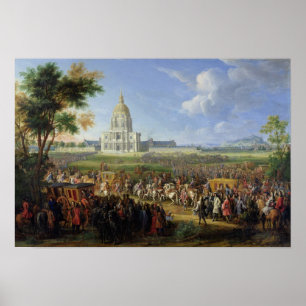 Poster Louis XIV his Entourage Visiting Les Invalides