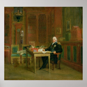Poster Louis XVIII dans son étude chez le Tuileries