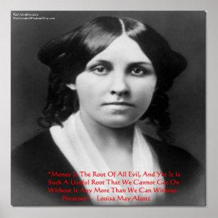 Poster Louisa May Alcott "L'argent racine du mal" Sagesse
