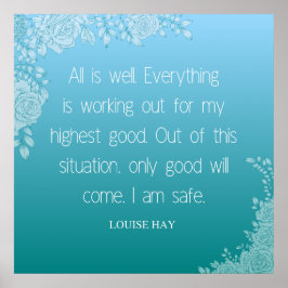Poster Louise Hay Citation | Tout va bien. Je suis en séc