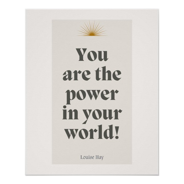 Poster Louise Hay Citation - Vous êtes le pouvoir dans vo (Devant)