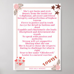Poster "Louise" Nom Poème