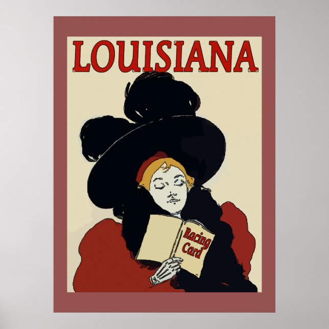 Poster Louisiana Derby Day Femme Vintage (Devant)
