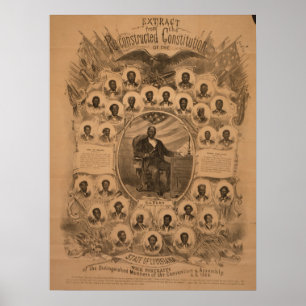 Poster Louisiane Constitution et membres de la Convention