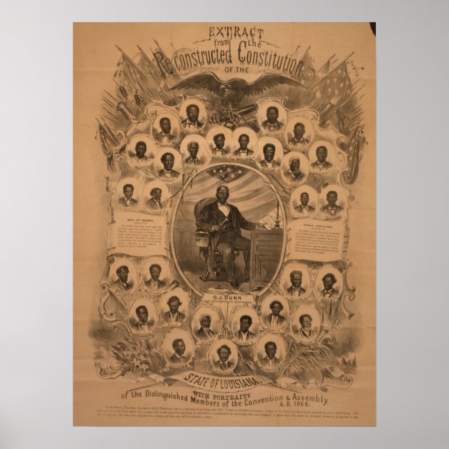 Poster Louisiane Constitution et membres de la Convention (Devant)