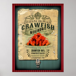 Poster Louisiane Crawfish New Orleans Cajun