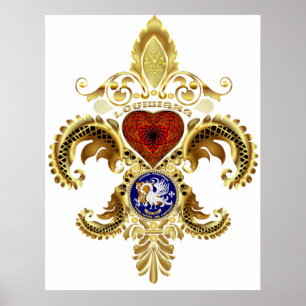 Poster Louisiane Fleur De Lis Bicentennial