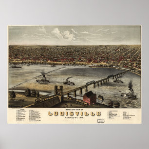 Poster Louisville, Kentucky - 1876 (Ruger) BigMapBlog.com