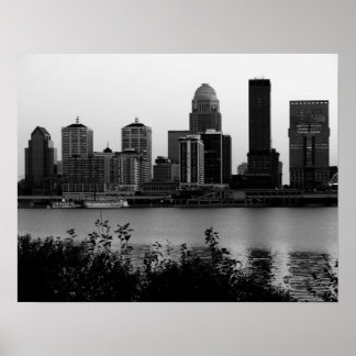 Poster Louisville Skyline noir et blanc