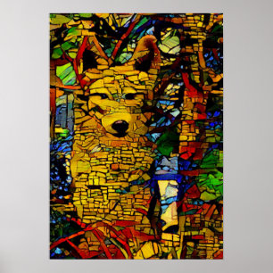 Poster Loup américain dans A.I. amusant photo amélioré
