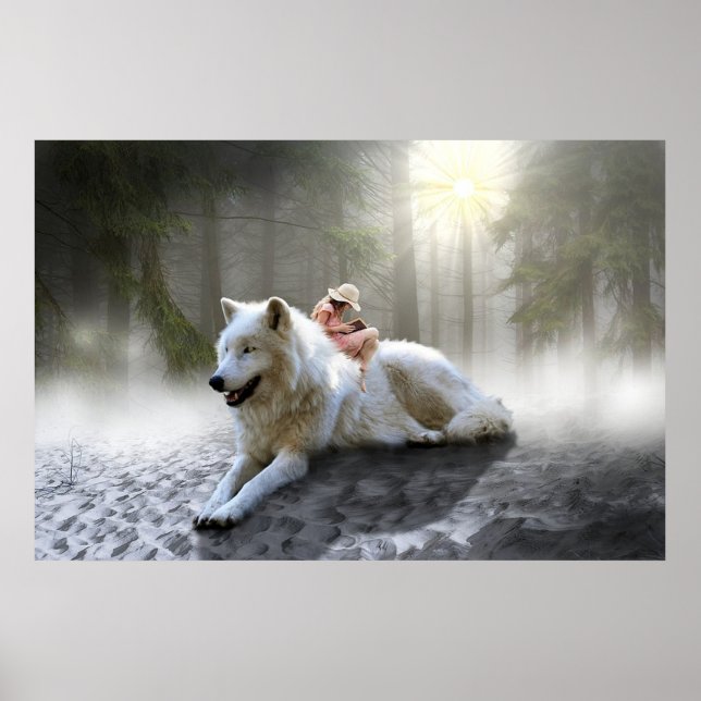 Poster Loup blanc (Devant)