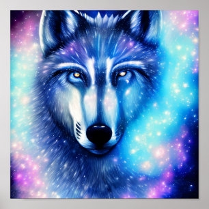Poster Loup cosmique