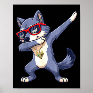 Poster Loup Dabbing Cool Lunettes de soleil rouges Amoure