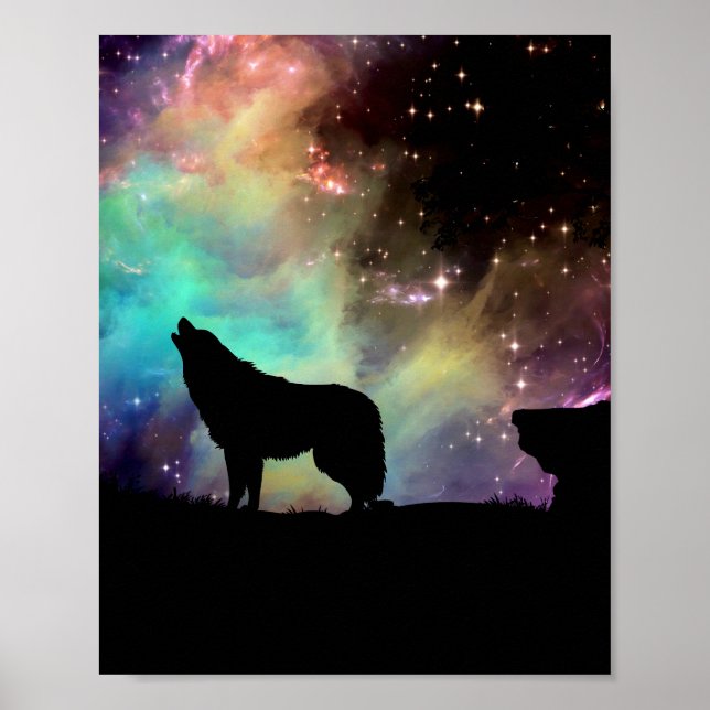 Poster loup de galaxie (Devant)