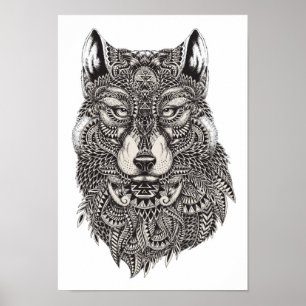 Poster Loup de l'affiche Color It