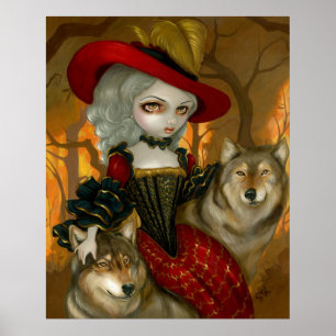 Poster Loup-Garou : d'Automne - gothique rococo wolf Impr