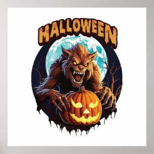 Poster Loup-garou d'Halloween