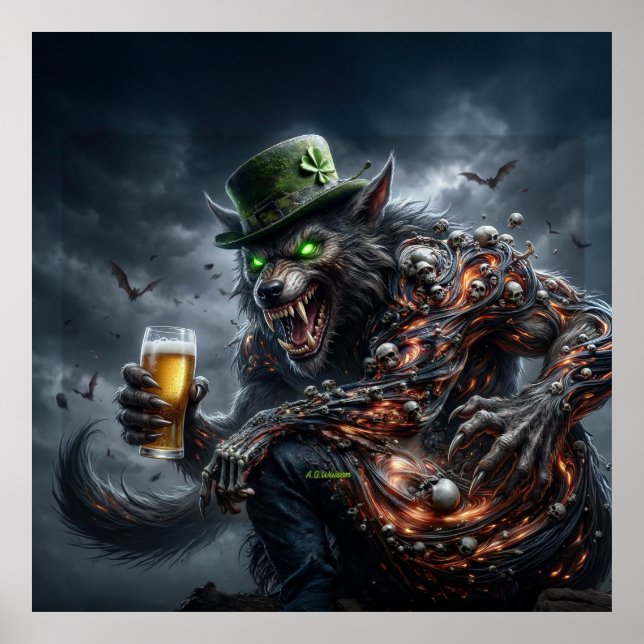 Poster Loup-garou irlandais à 3 bras (Devant)