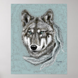 Poster Loup gris