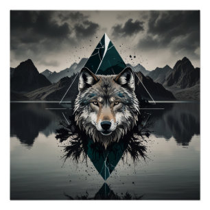 Poster Loup magique et sauvage