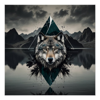 Poster Loup magique et sauvage