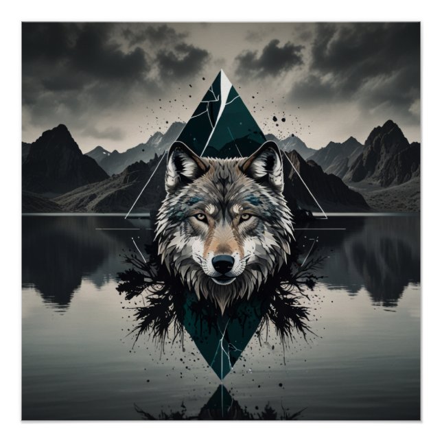 Poster Loup magique et sauvage (Devant)