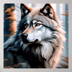Poster Loup majestueux : L'Esprit du Sauvage