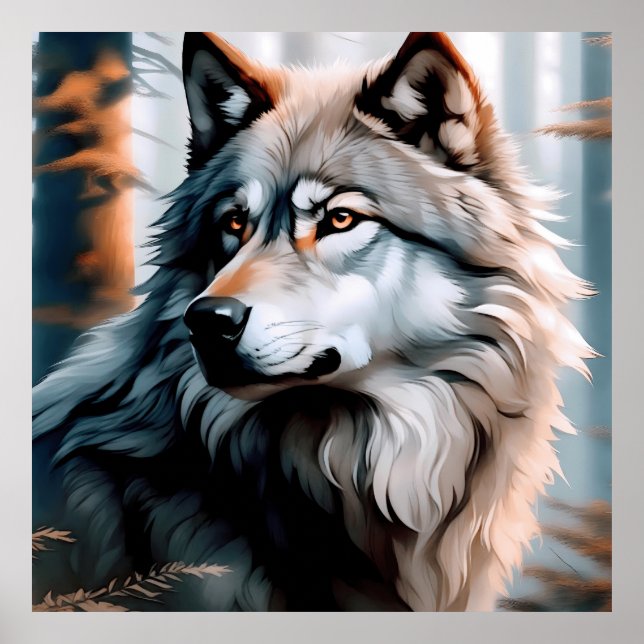 Poster Loup majestueux : L'Esprit du Sauvage (Devant)