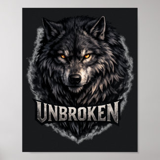 Poster Loup mystérieux de la nature sauvage Ininterrompu