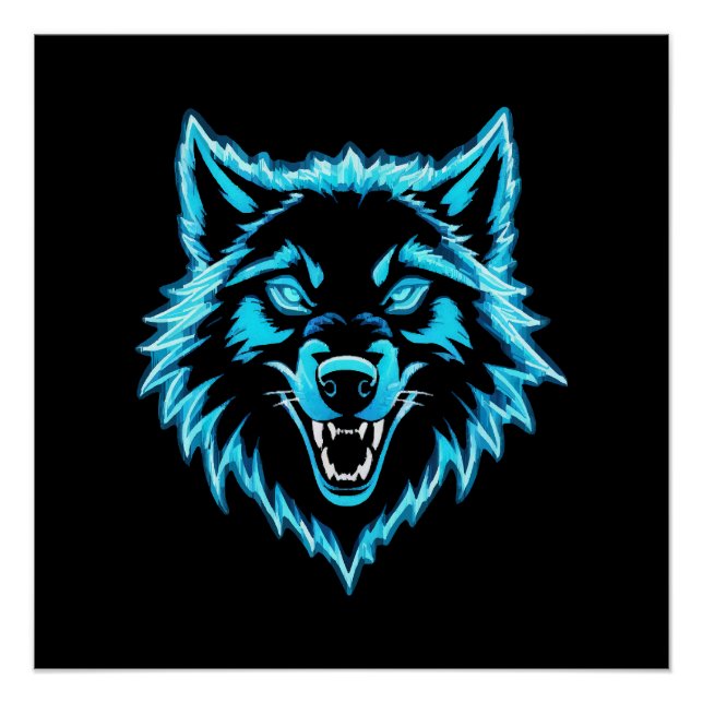 Poster Loup Néon (Devant)