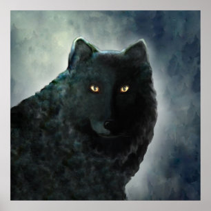 Poster Loup noir