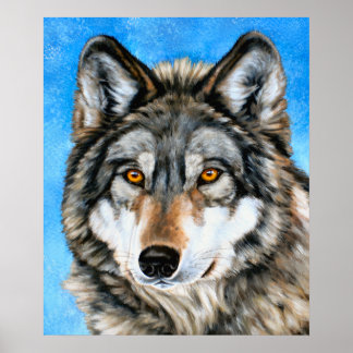 Poster Loup peint