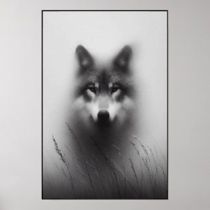 Poster Loup Silencieux sous la lumière pâle
