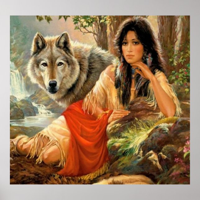 Poster Loup solitaire (Devant)