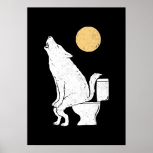 Poster Loup sur salle de bain c