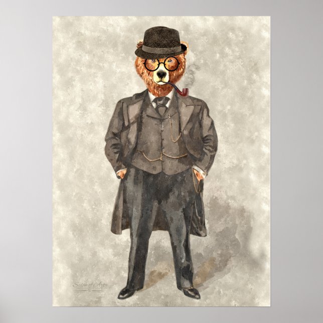 Poster L'OURSister une ours drôle en costume (Devant)