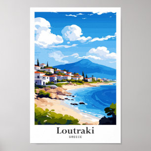 Poster Loutraki Grèce Illustration du portrait de voyage