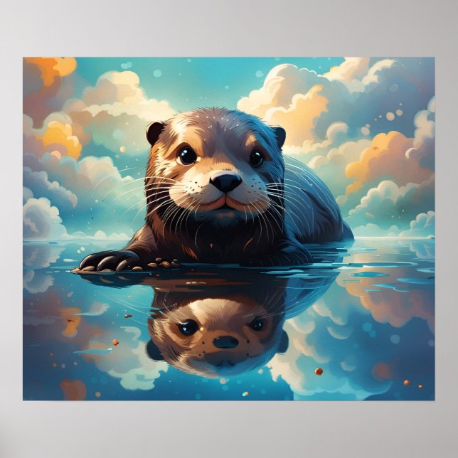 Poster Loutre adorable (Devant)
